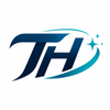 Logo with the letters 'TH' in blue on a white background